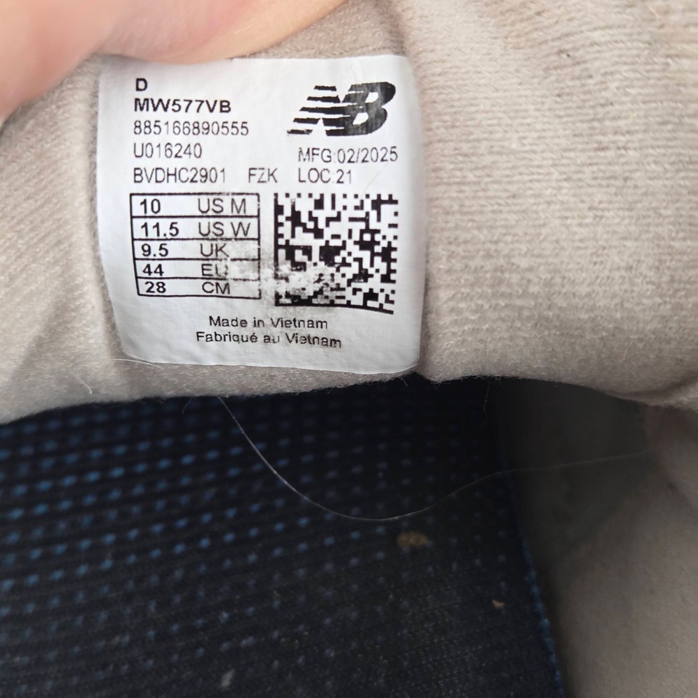 New Balance 577 Bone Beige Leather Walking Shoes Hook Loop MW577VB Mens 10 D - Picture 4 of 16